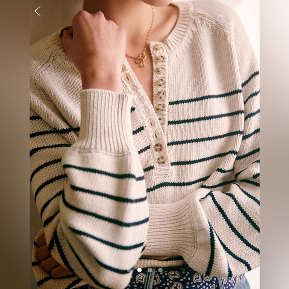 Sézane LEONTINE ecru with navy stripe